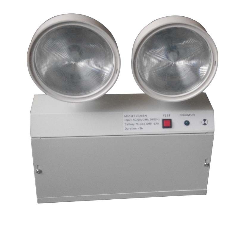 2W Twin Spot LED Notlicht mit Stahlgehäuse und Ni-Cd-Batterie für 3 Stunden Dauer