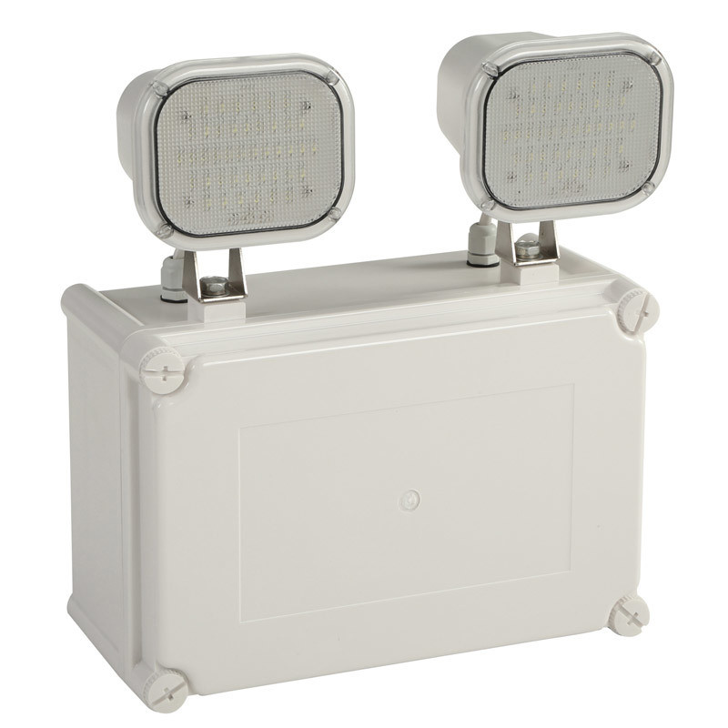 12W Twin Spot LED Notbeleuchtung IP65 Wasserdicht 6500K Kaltweiß 3 Stunden Laufzeit