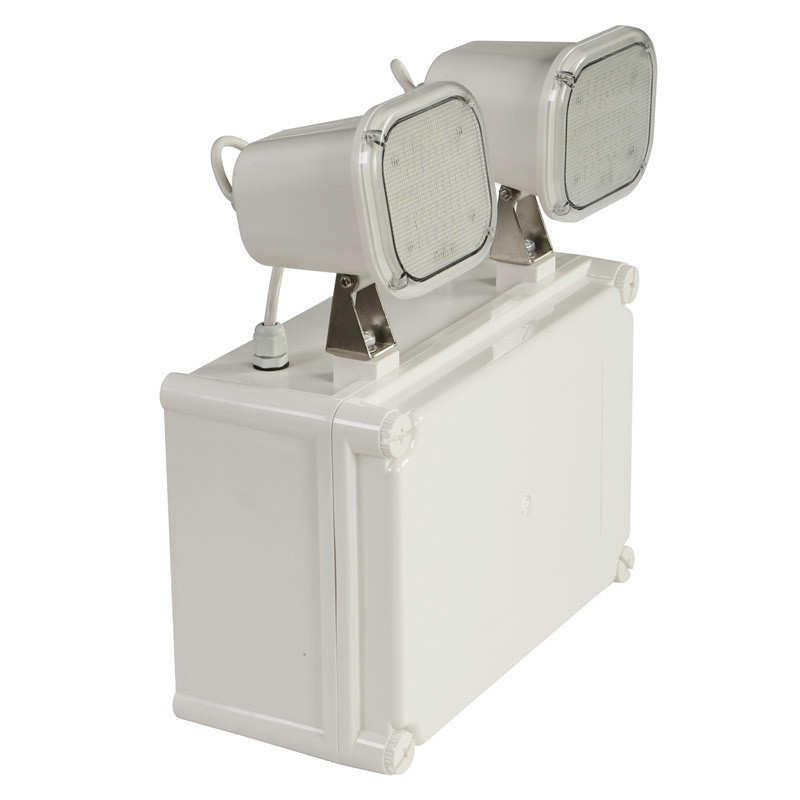 12W Twin Spot LED Notbeleuchtung IP65 Wasserdicht 6500K Kaltweiß 3 Stunden Laufzeit