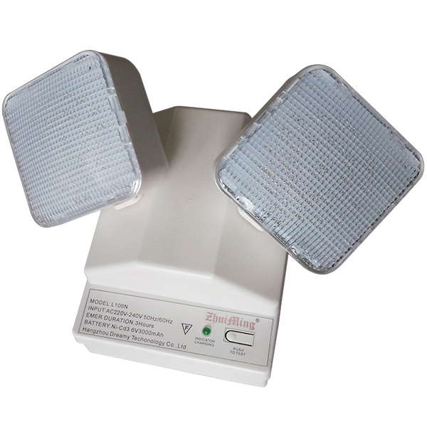 6W Twin Spot LED Notbeleuchtung 6500K 3,6V 3,0Ah Ni-Cd Akku PC-Gehäuse IP20