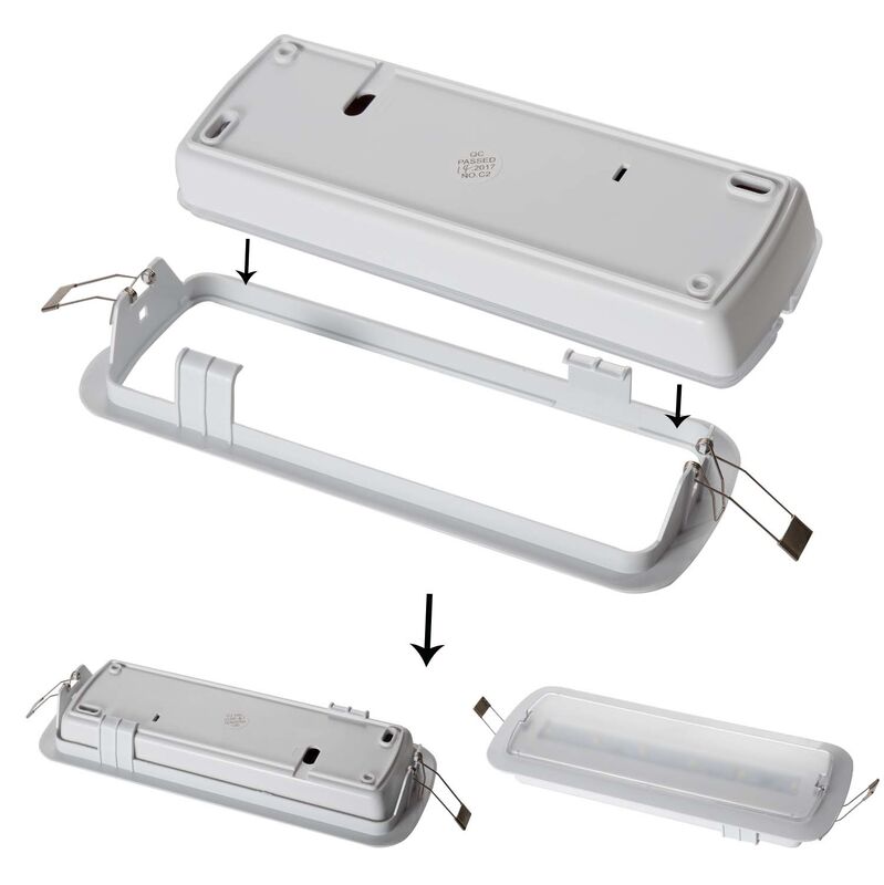 LED-Decken-Ausfahrtscheinwerfer mit Einschalllicht Ni-Cd-Batterie 3 Jahre Garantie 6500K