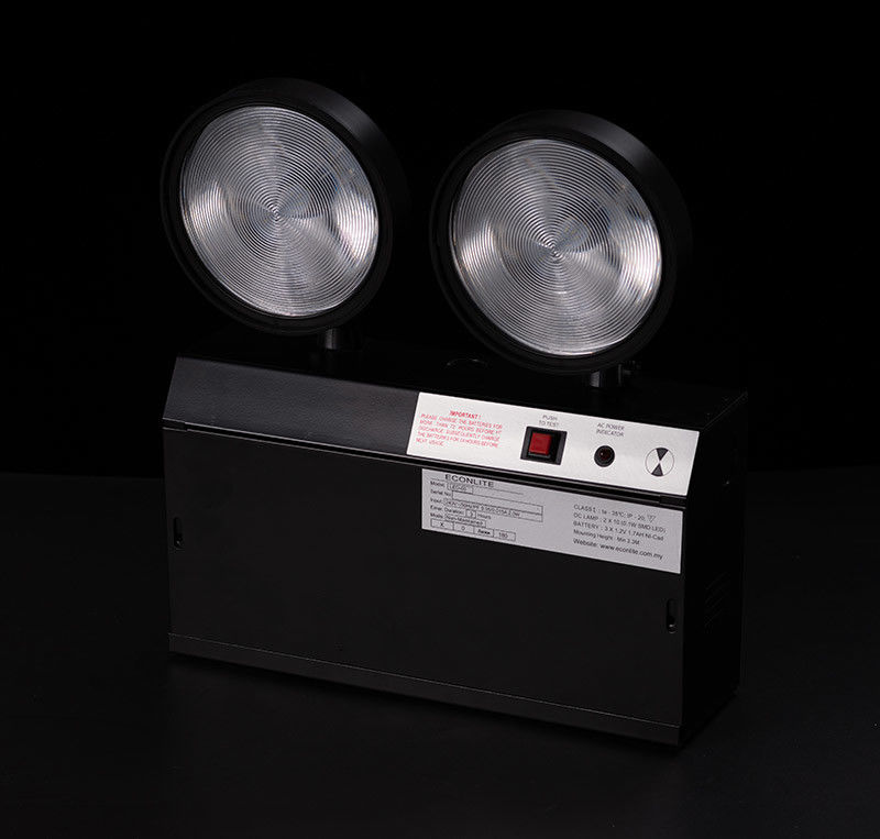 CE Schwarz Gehäuse LED Twin Spot Notlicht 3 Jahre Garantie 3.6V 1.6Ah Batterie TL020DN